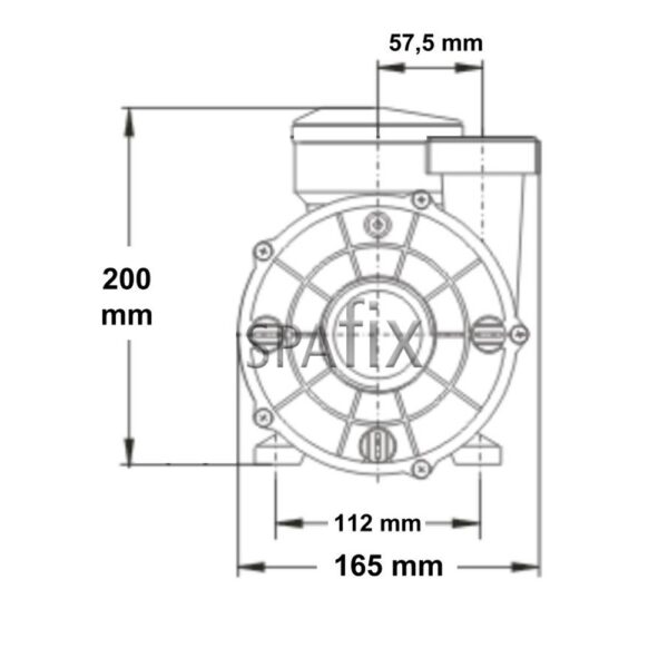 LX pumpe WTC50M cirkulationspumpe tegning front