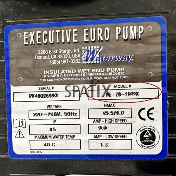 Waterway Wetend Executive 56Frame pumpehus pumpemodel