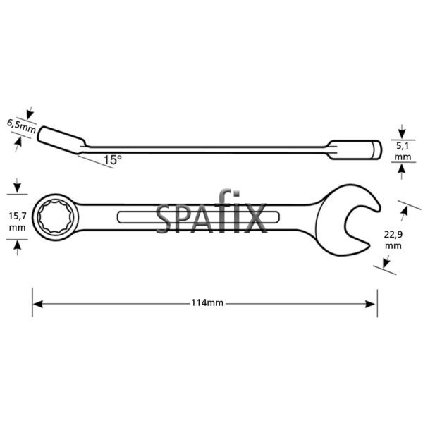 Mål for fastnøgle 3/8" Bahco