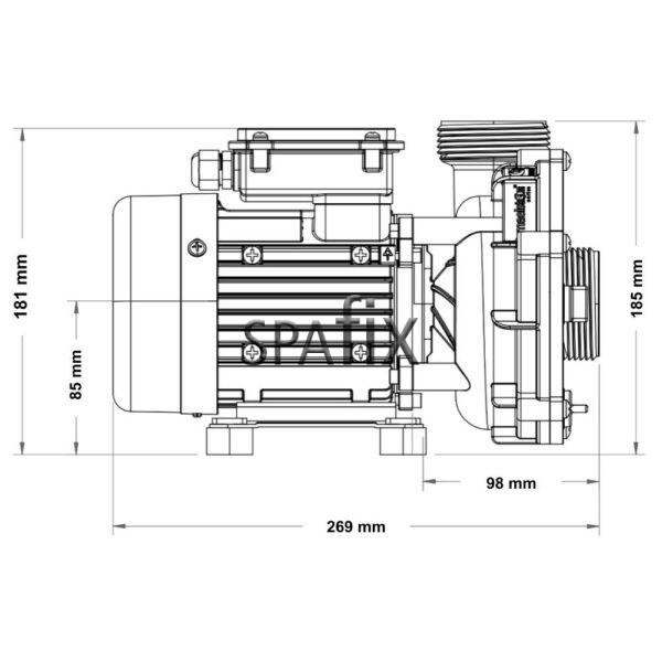 0810 690000 gecko maelstrom cms circulation pump 0.25hp drawing side