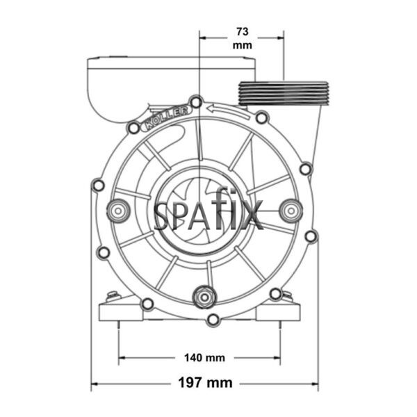 240 4631A Koller 2 hp single speed pump front