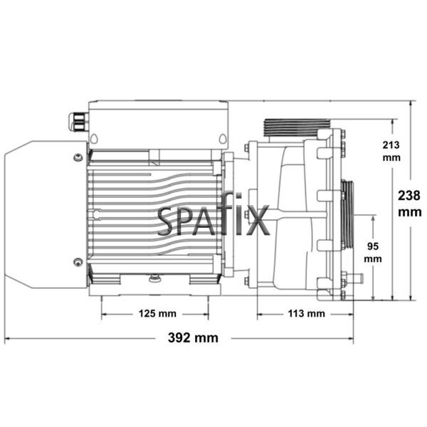 240 4631A Koller 2 hp single speed pump side