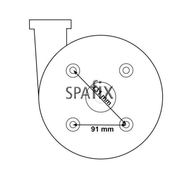PWE WTC50M wet end pumpehus measures back
