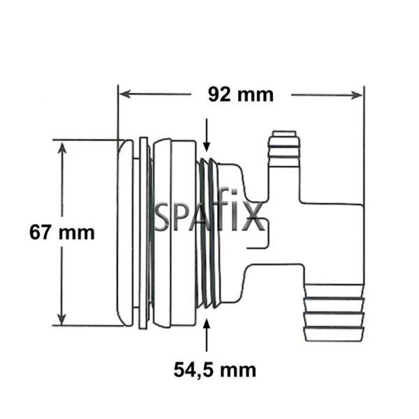228 0308 waterway Glo Mini Storm Jet body assy treaded measure
