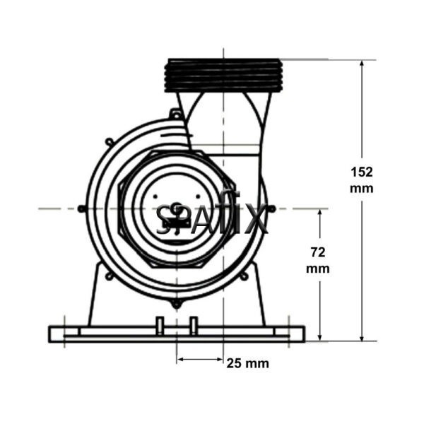 Laing pumpe E14 cirkulationspumpe 0.33 HP – 24 timers pumpe Pompe Laing E14 Dimensions.1 - SpaFix